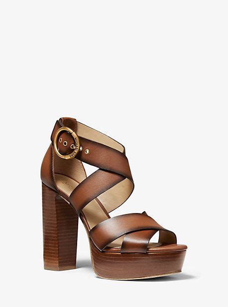 Leia Burnished Leather Platform Sandal 